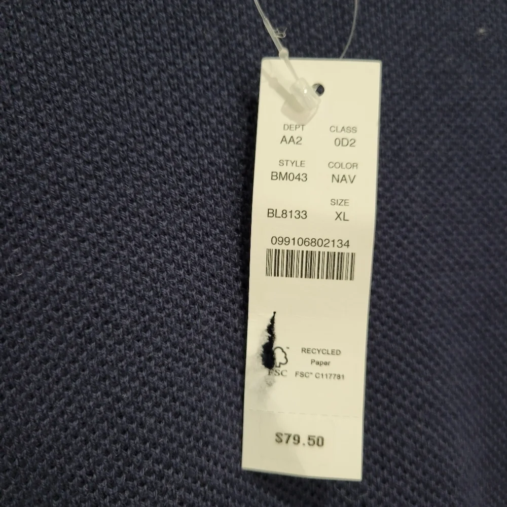 J Crew Cotton piqué-stitch crewneck sweater, NWT,  Sz XL